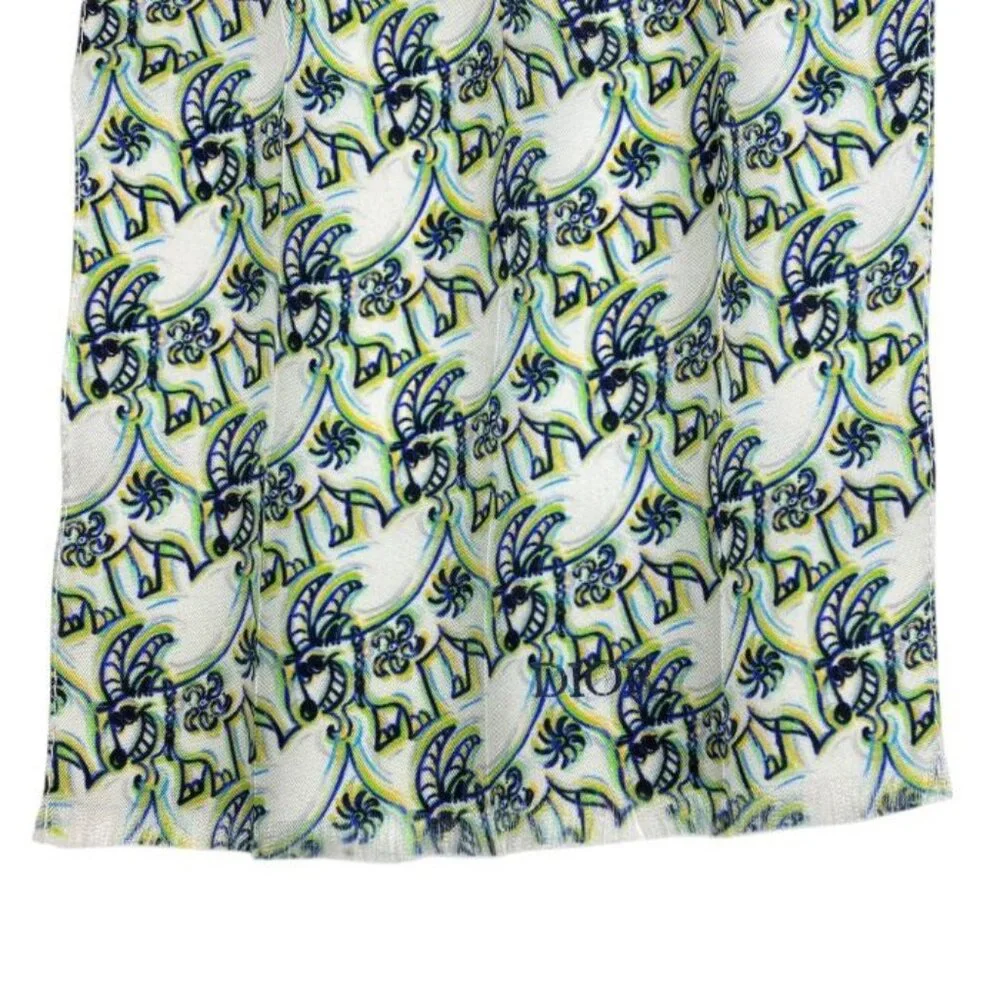 Dior Scarf Twill Scarf Silk Twill White Christian